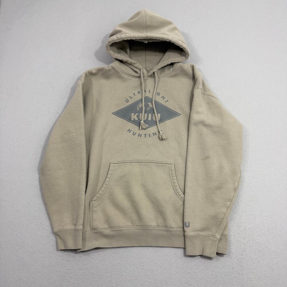 KUIU Ultralight Diamond Hoodie Large Tan Pullover Sweatshirt Hunting Outdoors